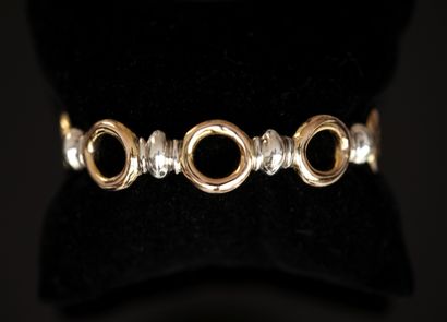 BRACELET RIGIDE ouvert en argent et argent...