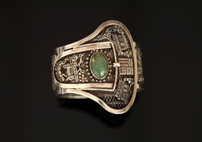 BRACELET CEINTURE rigide ouvrant en argent...