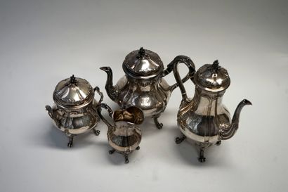 SILVER TEA AND COFFEE SET, Minerve hallmark,...