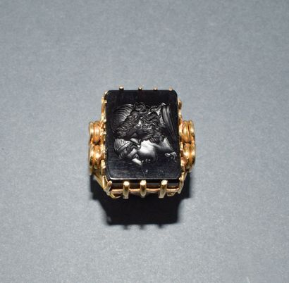 Men's ring in 18K (750/°°) yellow gold with...