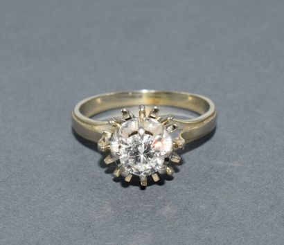 SOLITARY RING in 18k (750/°°) white gold...