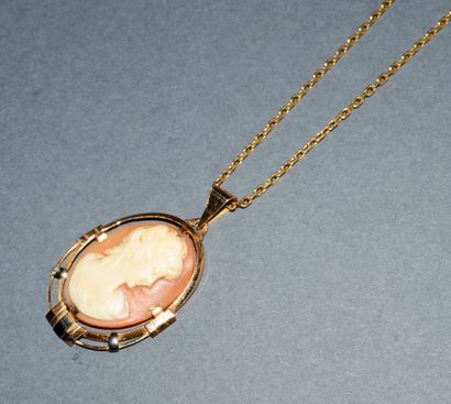 18K (750/°°) yellow gold eaglehead CAMEE...