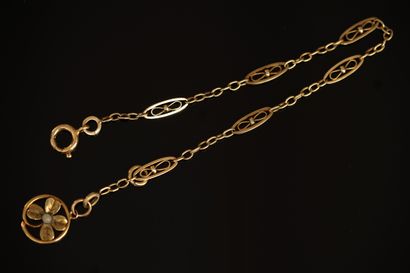 BRACELET in 18k (750/°°) yellow gold with...