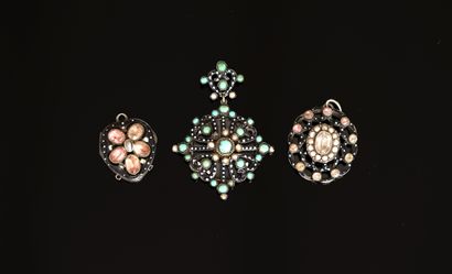 PENDENTIF porte-photo en argent et argent...