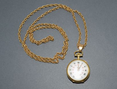 MONTRE A GOUSSET in 18K (750/°°) yellow gold,...