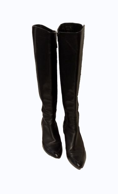 KARINE ARABIAN - Black leather and patent...