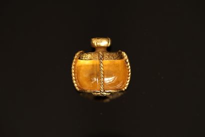 YVES SAINT-LAURENT - Gilded metal and yellow...