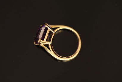 RING in 18K (750/°°) yellow gold with owl...