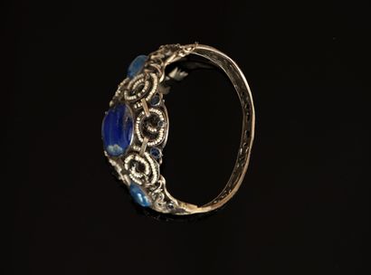 BRACELET rigide ouvrant ajouré en argent...