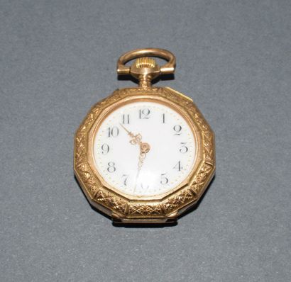 MONTRE A GOUSSET in 18K (750/°°) yellow gold,...