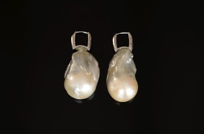 PAIR OF 925/°° silver earrings with swan...