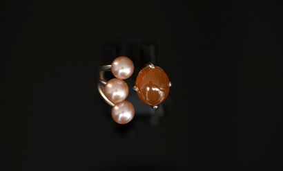 BAGUE en argent 925/°° poinçon cygne, ouverte,...