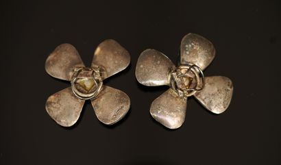 JACQUES GAUTIER - PAIR OF silver-plated ear...