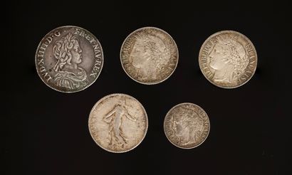SET of silver PIECES including:
- 1 Louis...