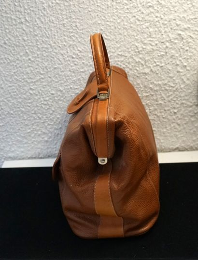 COURREGES - Vintage tan grained leather BAG,...