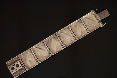 BRACELET CEINTURE in silver, Minerve hallmark,...