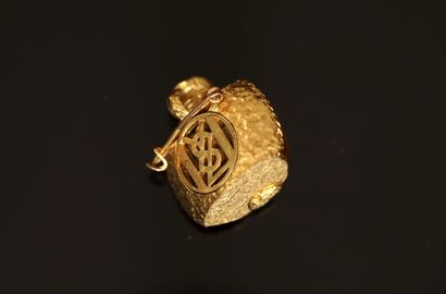 YVES SAINT-LAURENT - Gilded metal and yellow...