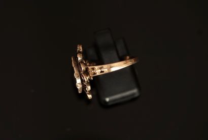 BAGUE marquise en or rose 18k (750/°°) poinçon...