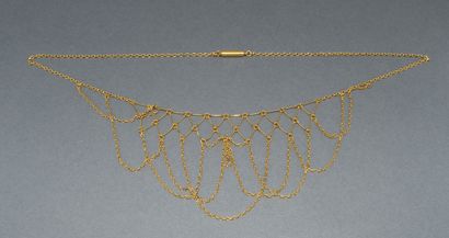 18K (750/°°) yellow gold drapery NECKLACE,...