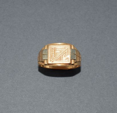 Gentleman's 18K (750/°°) yellow gold eagle...