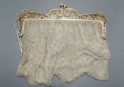 AUMONIERE AND BOURSE in silver 800/°° boar...