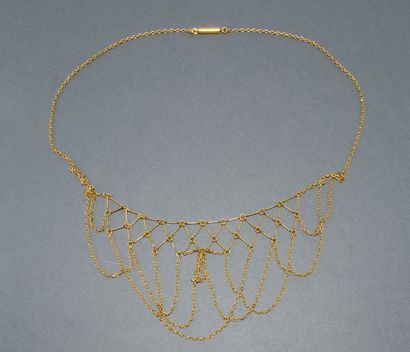18K (750/°°) yellow gold drapery NECKLACE,...