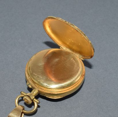 MONTRE A GOUSSET in 18K (750/°°) yellow gold,...