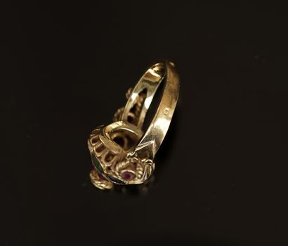 BAGUE en argent doré min 800/°° poinçon cygne,...