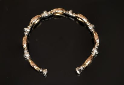 BRACELET RIGIDE ouvert en argent et argent...