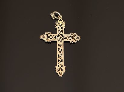 CROSS PENDANT in silver gilt min 800/°° (boar...