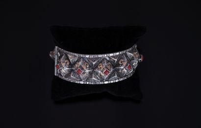 BRACELET MANCHETTE ouvrant en argent min...