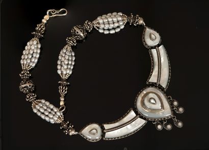 Ethnic style NECKLACE in silver min 800/°°...