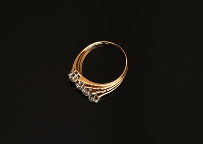 18K (750/°°) yellow gold ring with eagle...