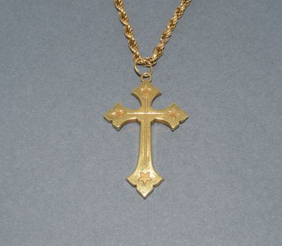 18K (750/°°) yellow gold CHAIN, eagle head...