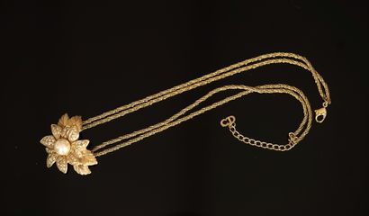 CHRISTIAN DIOR - Gilded metal NECKLACE featuring...