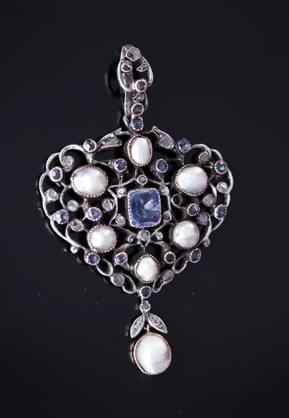 PENDANT in silver min 800/°° and 18K (750/°°)...
