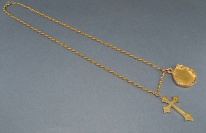 18K (750/°°) yellow gold CHAIN, eagle head...