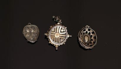 PENDENTIF porte-photo en argent et argent...