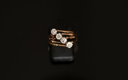 18K (750/°°) yellow gold ring with eagle...