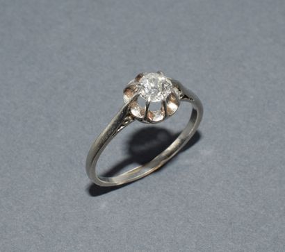 SOLITARY in platinum with dog's head hallmark,...