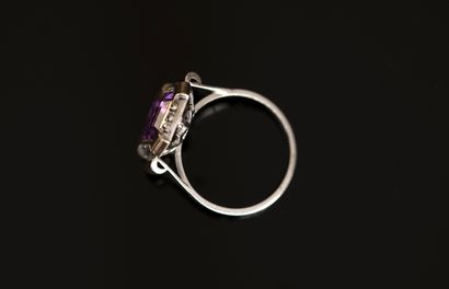 RING in 18K (750/°°) yellow gold and silver,...