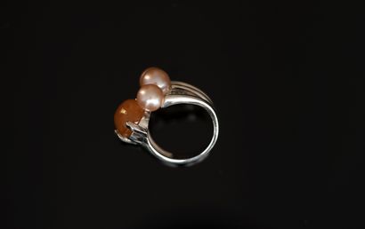 BAGUE en argent 925/°° poinçon cygne, ouverte,...