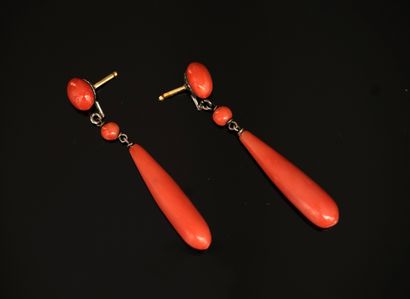 PAIR OF 18k (750/°°) yellow gold and min....