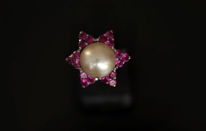 RING in 18K (750/°°) white gold with owl...
