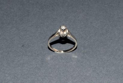 SOLITAIRE in 18K (750/°°) white gold with...