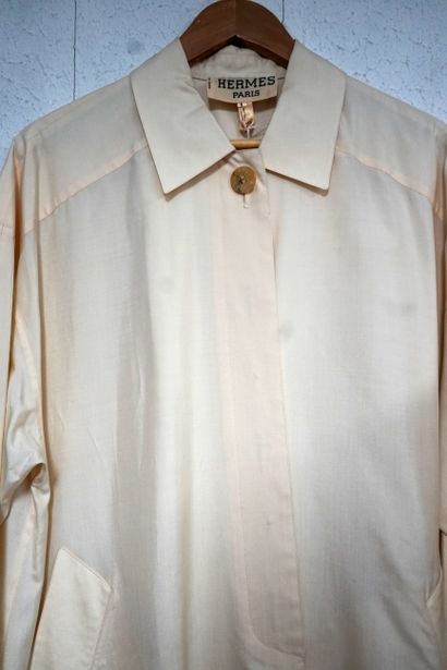 HERMES - IMPERMEABLE in raw silk, size S,...