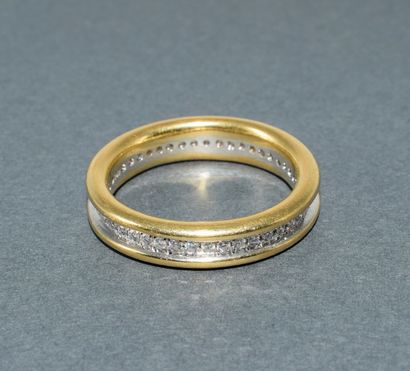 ALLIANCE en or jaune et blanc 18K (750/°°),...