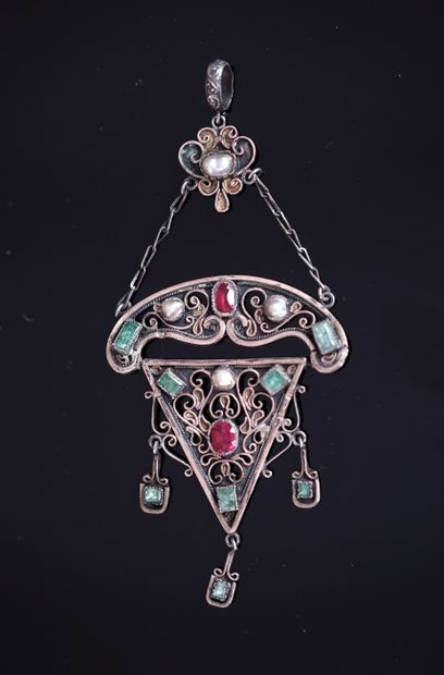 PENDANT in silver and silver gilt min 800/°°...