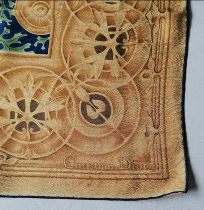 CHRISTIAN DIOR - Signed silk CARRE, hand-rolled,...