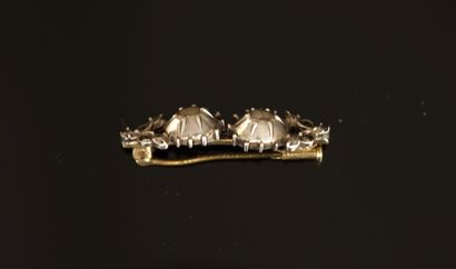 BROCHE barrette en métal argenté et métal...